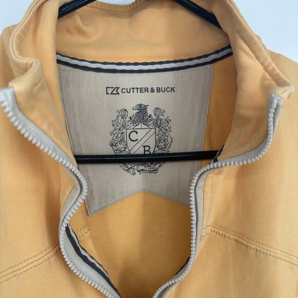 Cutter & Buck Men's 1/4 Zip Pullover Yellow Long‎ Sleeve - Picture 3 of 4